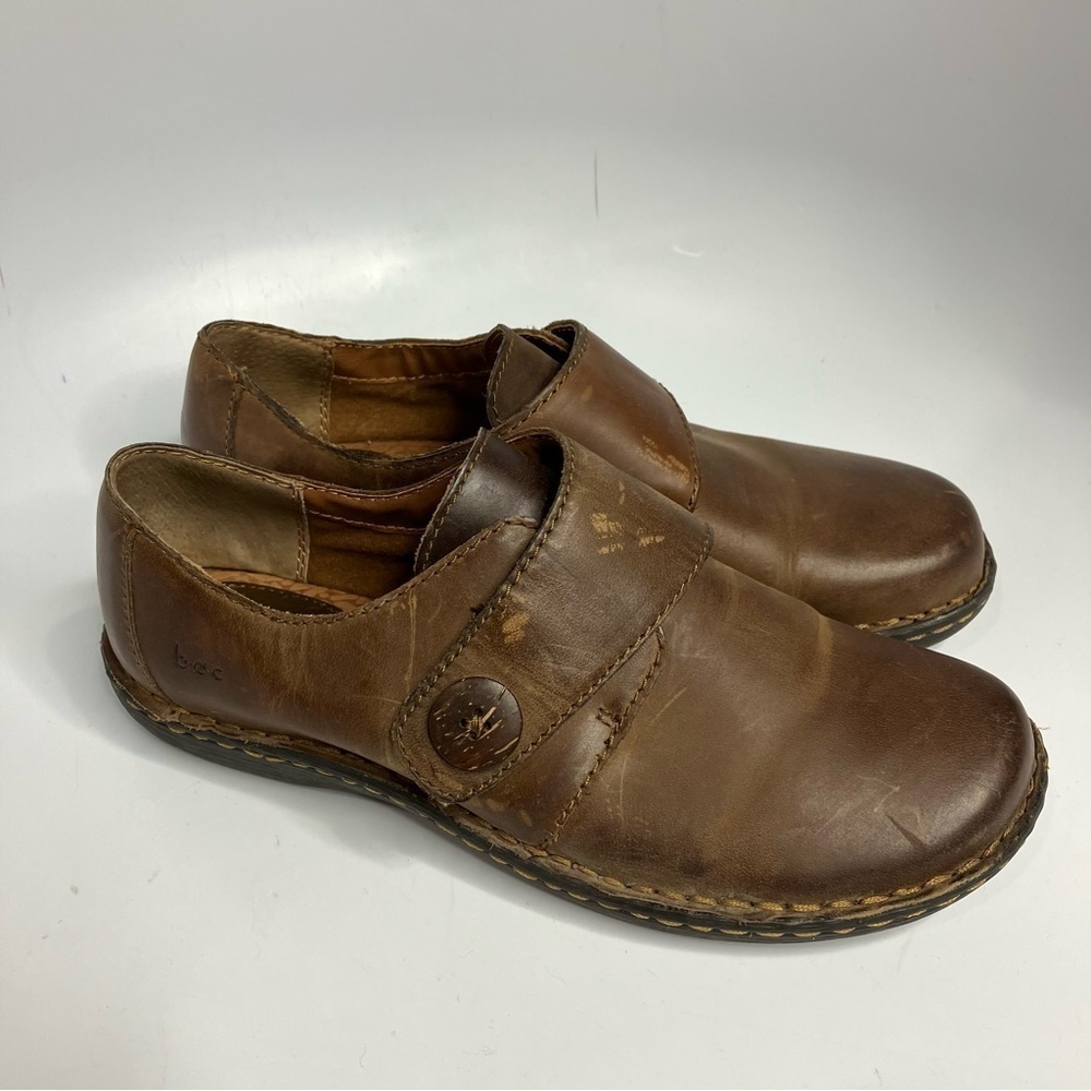B.O.C. Leather slip on shoes size 8